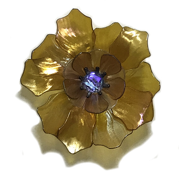 Marigold Fused Glass Flower Wall Art — Foster's Beauties